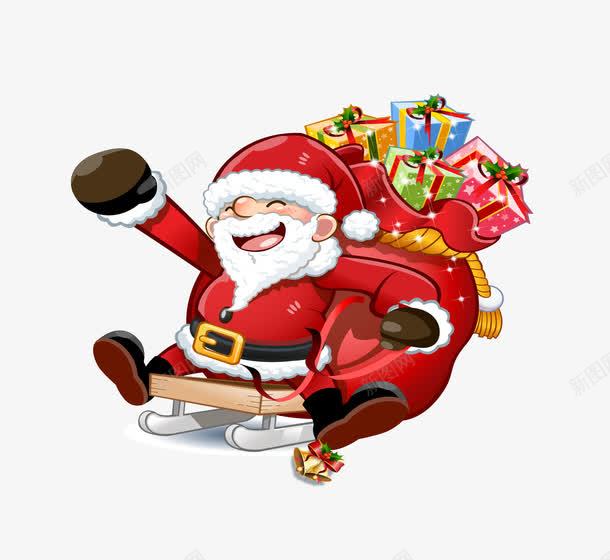 背着礼物大笑的圣诞老人png免抠素材_新图网 https://ixintu.com 冬 圣诞 圣诞节 礼物 雪花
