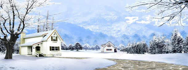 雪国风景白色树木jpg设计背景_新图网 https://ixintu.com 树木 白色 风景