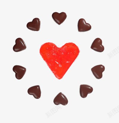 围绕成一圈的爱心png免抠素材_新图网 https://ixintu.com 巧克力 心形 红色