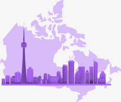 加拿大国家塔UI插画加拿大高清图片