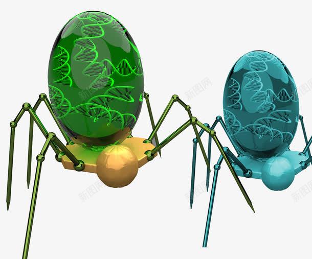 纳米机器人png免抠素材_新图网 https://ixintu.com 医疗技术 核糖核酸 纳米分子 纳米机器人