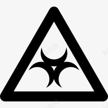 生物标志在一个三角形的轮廓图标图标