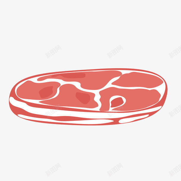 一大块手绘的猪排矢量图ai免抠素材_新图网 https://ixintu.com 前排 手绘 猪排 猪肉类 粉色 食材 矢量图