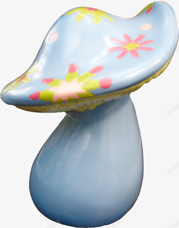手绘手办蘑菇png免抠素材_新图网 https://ixintu.com 植物 花纹蘑菇图案 蓝色蘑菇 装饰素材