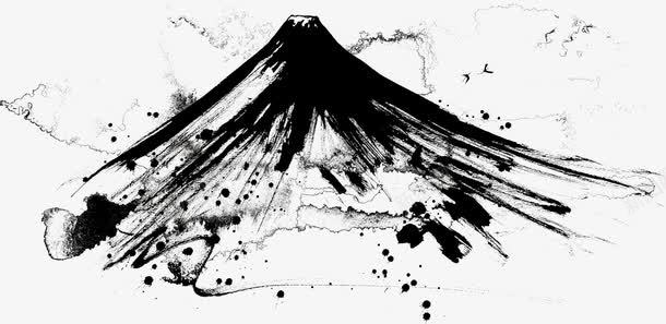 火山png免抠素材_新图网 https://ixintu.com 水墨 水墨画 火山 火山元素 火山手绘