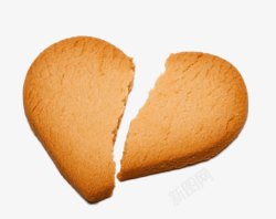 一个心形一个心形碎裂的饼干高清图片