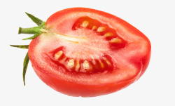 半个果实半个切开的西红柿高清图片