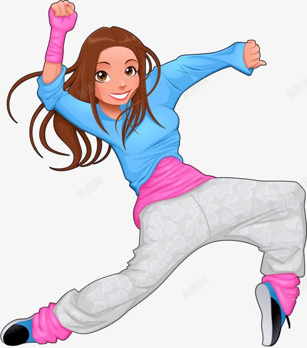 跳街舞的女孩png免抠素材_新图网 https://ixintu.com 女孩 微笑 手绘 街舞