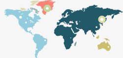 全球分布彩色地图轮廓高清图片
