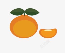 扁平橘子卡通扁平化桔子高清图片