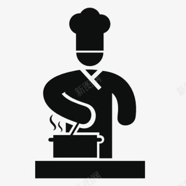 正在烹饪的厨师图标图标