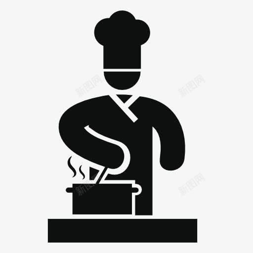 正在烹饪的厨师图标png_新图网 https://ixintu.com 厨师