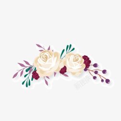 手绘水彩花卉玫瑰花素材