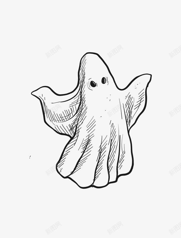 手绘幽灵png免抠素材_新图网 https://ixintu.com 万圣节 幽灵 手绘 手绘的鬼魂
