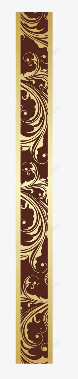金色花纹棕色木头柱子都是花纹柱子金色高清图片