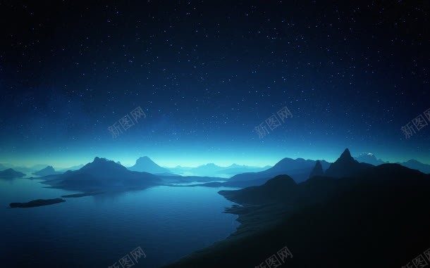 蓝色星空梦幻海面jpg设计背景_新图网 https://ixintu.com 星空 梦幻 海面 蓝色