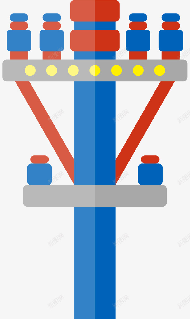 卡通红蓝色电线杆png免抠素材_新图网 https://ixintu.com 上班族 卡通 工具 电线杆 电缆工人 电缆工人元素 电缆维修 符号 红蓝色 铁柱