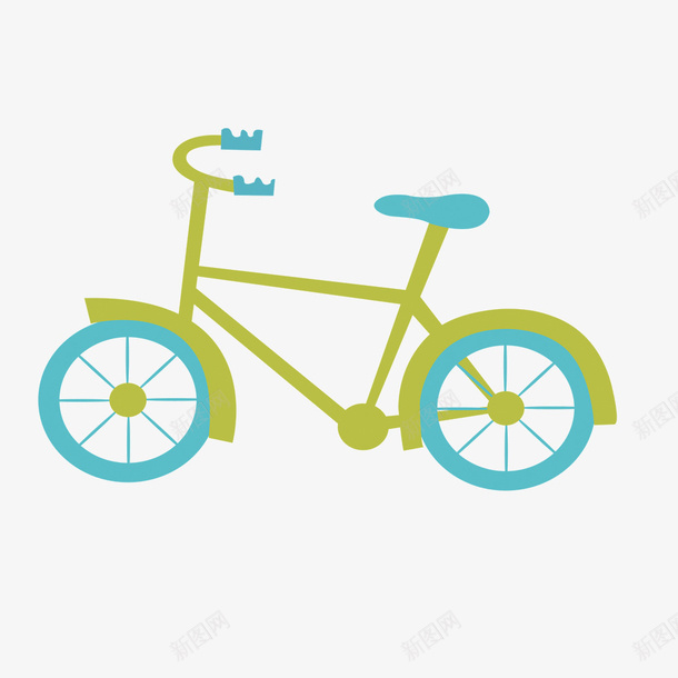 儿童自行车psd免抠素材_新图网 https://ixintu.com 儿童 卡通 绿色 自行车