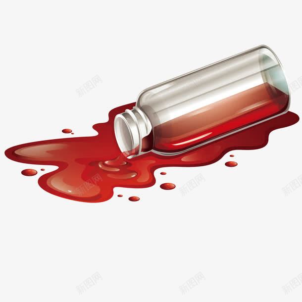 瓶子里流出来的血迹png免抠素材_新图网 https://ixintu.com 流出 溅血 瓶子 血迹