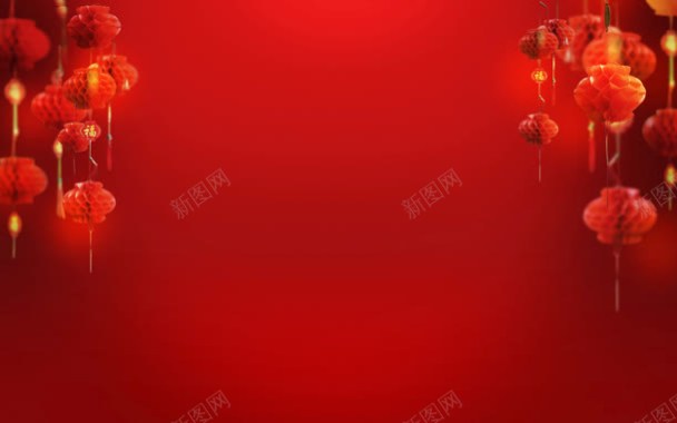 中国风式的红背景灯笼背景