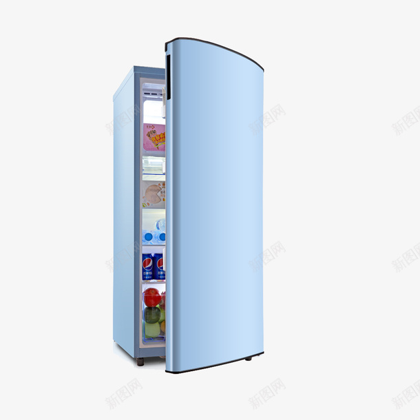 蓝色单门冰箱png免抠素材_新图网 https://ixintu.com 冰箱 单开门冰箱 小冰箱 小电器 电冰箱 电器 蓝色