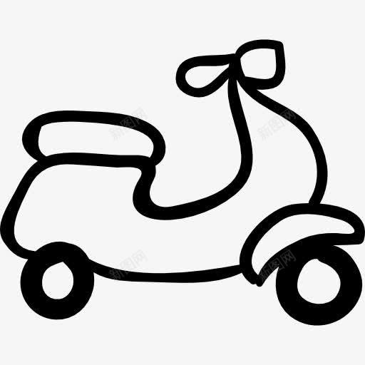 摩托车手画轮廓图标png_新图网 https://ixintu.com 手绘 摩托车 旅游 概述 轮廓 运输