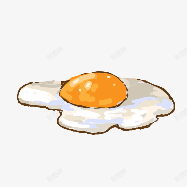手绘煎鸡蛋食物png免抠素材_新图网 https://ixintu.com 卡通鸡蛋 早餐 煎鸡蛋 背景装饰 蛋黄 食物
