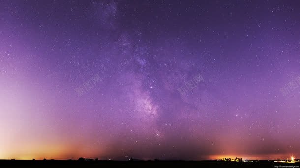 深紫色星空下的夕阳jpg设计背景_新图网 https://ixintu.com 夕阳 星空 紫色
