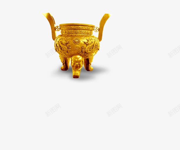 金色的鼎古代器皿png免抠素材_新图网 https://ixintu.com 古器皿 金色的鼎古代器皿