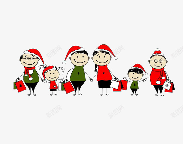 圣诞节礼物小人psd免抠素材_新图网 https://ixintu.com 圣诞节 小人 礼物 红帽子 节日