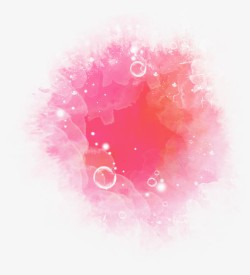 粉色手绘花纹气泡素材