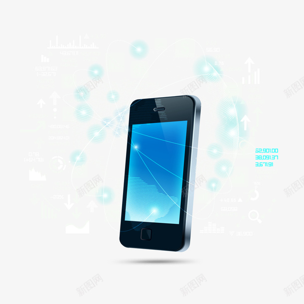 创意蓝色手机互联网png免抠素材_新图网 https://ixintu.com 互联网 创意 卡通手机 背景装饰 蓝色