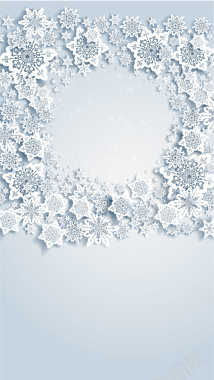 冬季雪花活动促销H5背景矢量图背景