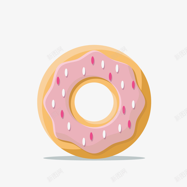粉色卡通甜甜圈png免抠素材_新图网 https://ixintu.com 卡通甜甜圈 卡通食物 甜食 粉色甜甜圈 面包