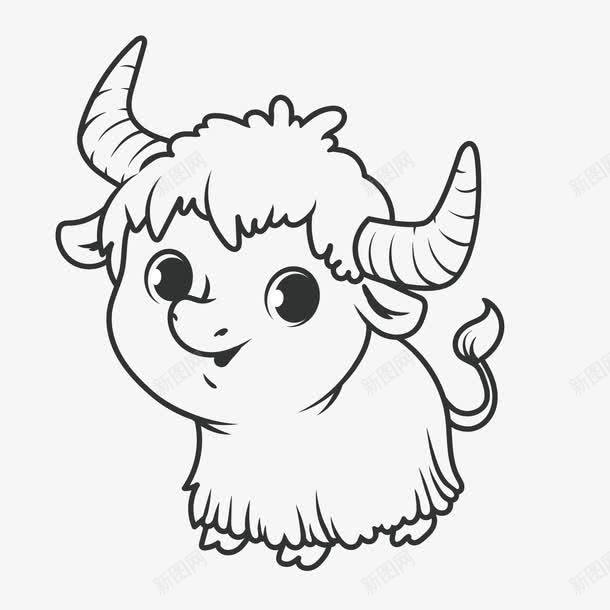 手绘简笔画可爱小羊png免抠素材_新图网 https://ixintu.com 可爱的羊 小羊 手绘羊 白色小羊 简笔画小羊 线条羊 羊PNG