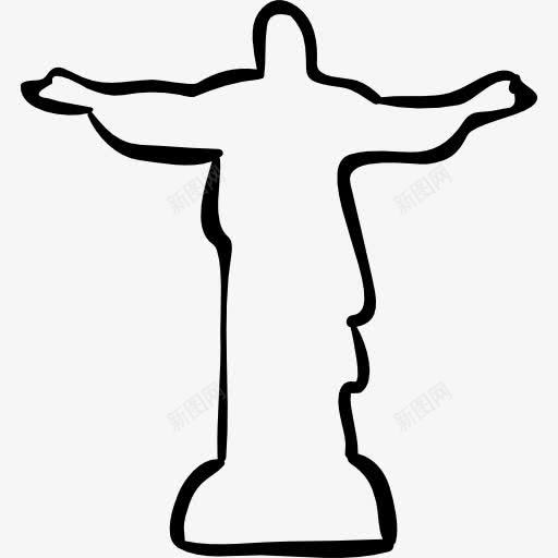 基督巴西雕塑手绘轮廓图标png_新图网 https://ixintu.com 不朽 基督 巴西 建筑 抽象艺术雕塑 纪念碑 艺术 雕塑