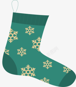 圣诞节绿色圣诞袜矢量图素材