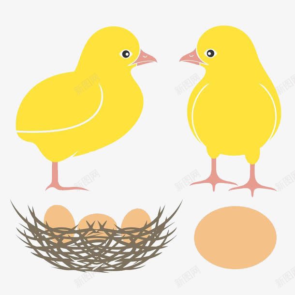 卡通小鸡和鸡蛋png免抠素材_新图网 https://ixintu.com 下蛋 卡通小鸡 卡通母鸡 卡通鸡窝 孵化小鸡 孵蛋 小鸡妈妈 生蛋 鸡蛋