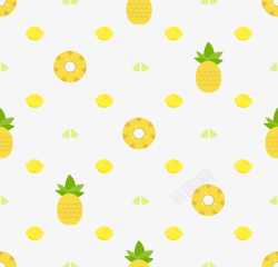 菠萝花纹黄色卡通菠萝花纹矢量图高清图片