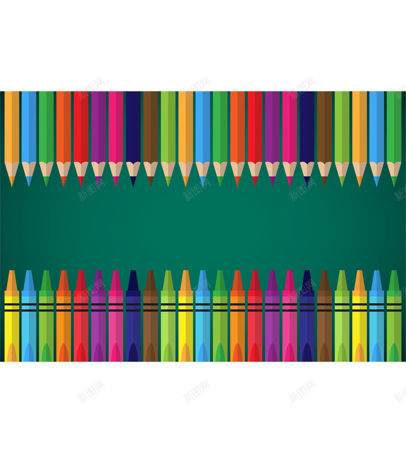 黑板彩色铅笔彩色蜡笔背景矢量图ai设计背景_新图网 https://ixintu.com 几何 几何排列 彩色蜡笔 彩色铅笔 扁平 渐变 黑板 矢量图