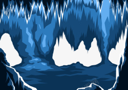 洞窟蓝色岩洞矢量图高清图片