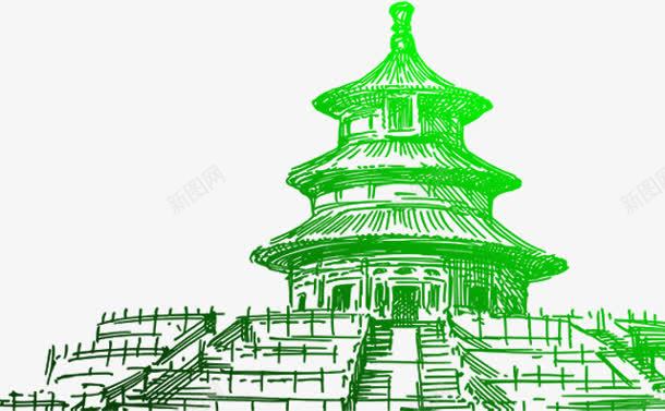 手绘创意北京著名建筑png免抠素材_新图网 https://ixintu.com 创意 北京 北京插画 建筑 著名