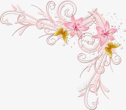 手绘粉色花卉壁纸背景素材