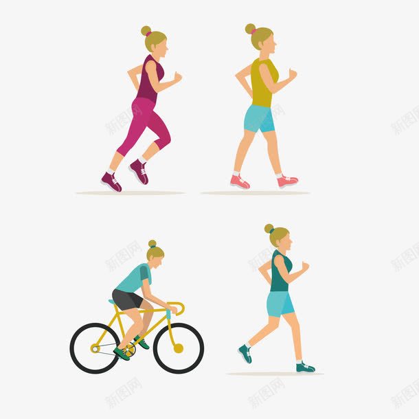 跑步的人png免抠素材_新图网 https://ixintu.com 健身 跑步 骑自行车