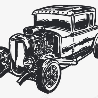 复古老式汽车图标图标
