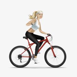 骑自行车美女骑自行车的卡通美女高清图片