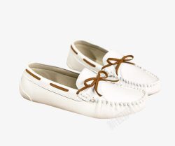 白色豆豆鞋平底鞋素材