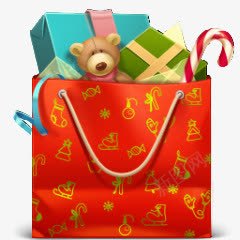 圣诞礼物装饰一袋子礼物图标png_新图网 https://ixintu.com 圣诞礼物 礼物 袋子 装饰