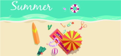 沙滩镜海滩渡假玩耍海报背景矢量图高清图片