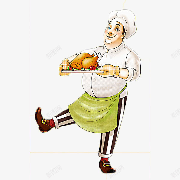 烤鸭厨师png免抠素材_新图网 https://ixintu.com 一盘 卡通 厨师 厨师帽 手绘 烤鸭 简图 黄色的